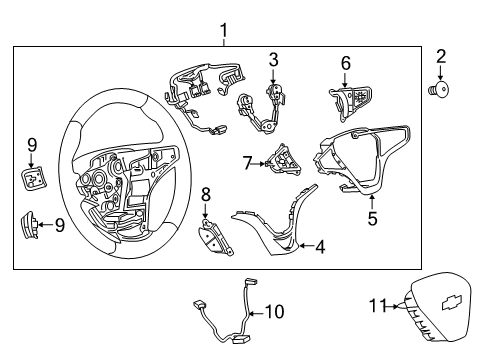 2016 Chevrolet Volt Cruise Control System Switch Bezel Diagram for 84072260