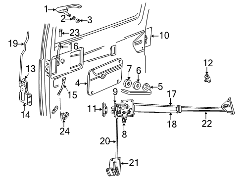 1996 Dodge B2500 Cargo Door Handle-Sliding Door Exterior Diagram for 55076303