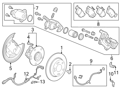 2024 Honda HR-V Rear Brakes Bolt, Flange (6X16.5) Diagram for 90100-SHJ-A00