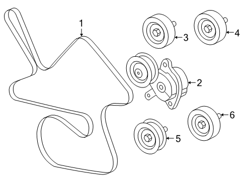 2006 Chevrolet Impala Belts & Pulleys Serpentine Belt Diagram for 12577770