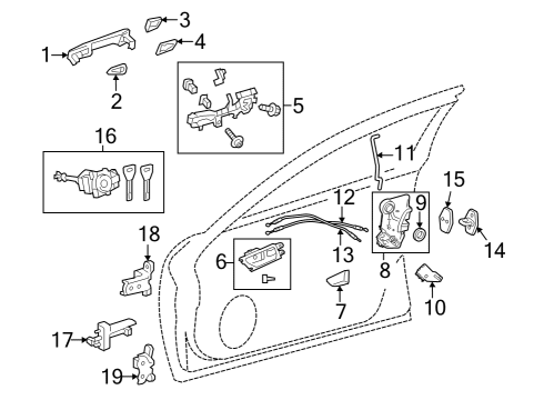 2022 Lexus IS500 Front Door Regulator Sub-Assembly Diagram for 69801-53040