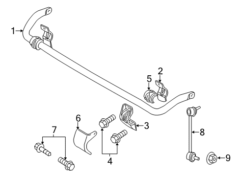 2018 Chrysler 300 Stabilizer Bar & Components - Front INSULATOR-Heat Diagram for 4782817AB