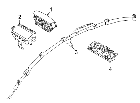2019 Kia Cadenza Air Bag Components SAB Module Assembly-Rear, R Diagram for 89520F6000