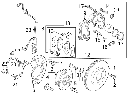 2023 Kia Niro Front Brakes DISC-FRONT WHEEL BRA Diagram for 51712AA000
