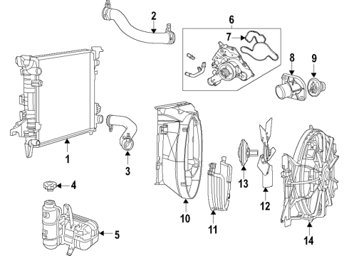 2023 Ram 3500 Cooling System, Radiator, Water Pump, Cooling Fan Gasket-Water Pump Diagram for 4893149AA