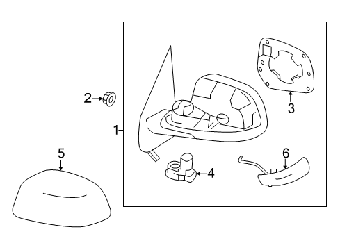 2016 Nissan Versa Outside Mirrors Door Mirror Assy-LH Diagram for 96302-9KK0B