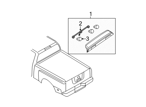 2009 Nissan Titan Bulbs High Mounting Stop Lamp Socket Assembly Diagram for 24169-7S200