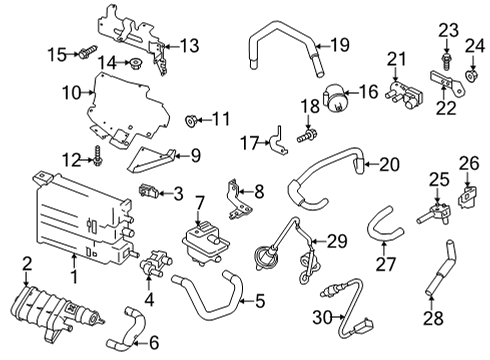 2023 Infiniti QX55 Emission Components Tank-Vacuum Diagram for 14958-EM30A
