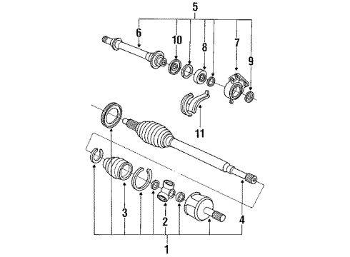 Acura 44510-SD4-900 Shaft, Half