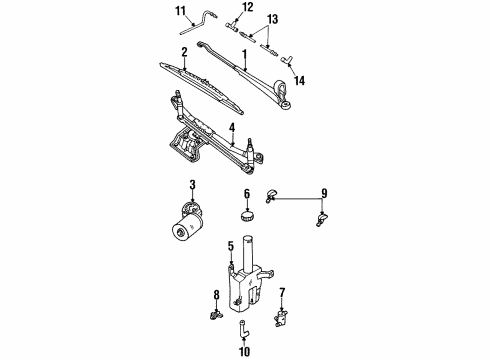 1999 Mercury Mystique Wiper & Washer Components Wiper Blade Diagram for 3W1Z-17528-BA