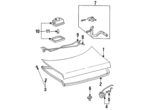 1996 Lexus ES300 Trunk Switch Assy, Courtesy Lamp(For Luggage Compartment Room) Diagram for 84231-32060