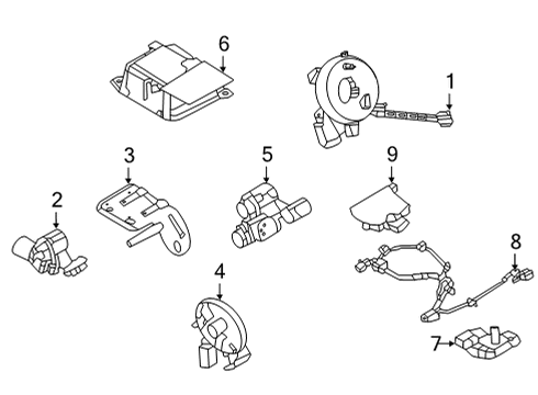 2022 Nissan Sentra Air Bag Components Wire Assy-Steering Air Bag Diagram for 25554-6LB2A