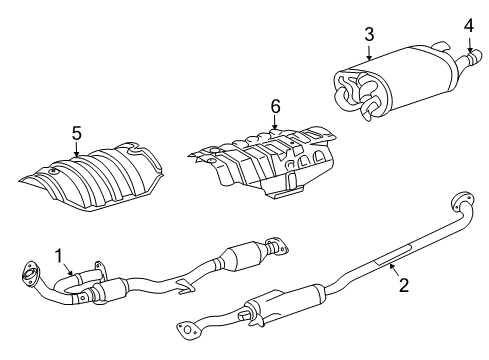 2004 Toyota Solara Exhaust Components Converter & Pipe Diagram for 17410-0H150