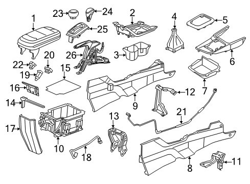2012 Honda Civic Parking Brake Lever Assy., Parking Brake *NH609L* (SILVER) Diagram for 47105-TR0-A81ZB