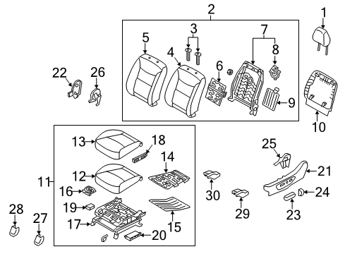 2014 Kia Sorento Heated Seats Cover-Front Seat Mounting Rear Diagram for 880571U510VA