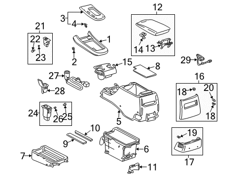 2004 Lexus ES330 Center Console Lamp Sub-Assy, Console Box Diagram for 81206-33010