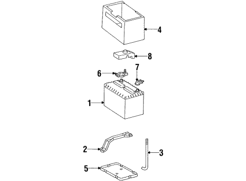 1995 Lexus SC400 Battery Clamp Sub-Assy, Battery Diagram for 74404-24030