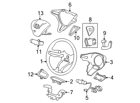 2008 Honda Civic Steering Column & Wheel, Steering Gear & Linkage Garnish *NH167L* Diagram for 78540-SVA-A01ZC