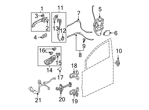 2009 Honda Civic Front Door Handle Assembly, Driver Side Door (Outer) (Polished Metal Metallic) Diagram for 72180-SNE-A11ZX