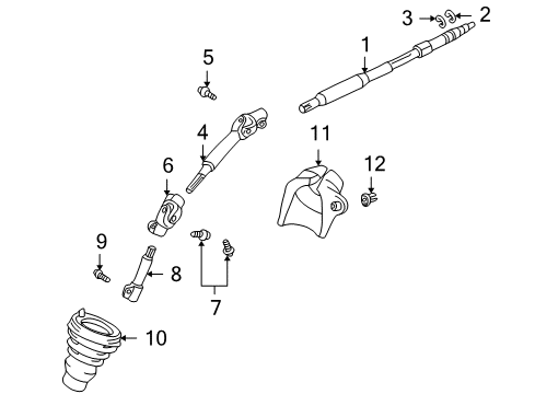 2001 Toyota Echo Shaft & Internal Components Shield Diagram for 45255-52020