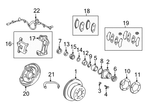2001 Toyota Land Cruiser Anti-Lock Brakes Splash Shield Diagram for 46504-60060