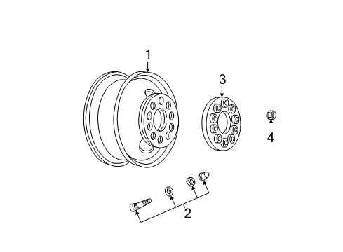 1997 Chevrolet C2500 Wheels Wheel Diagram for 15709025