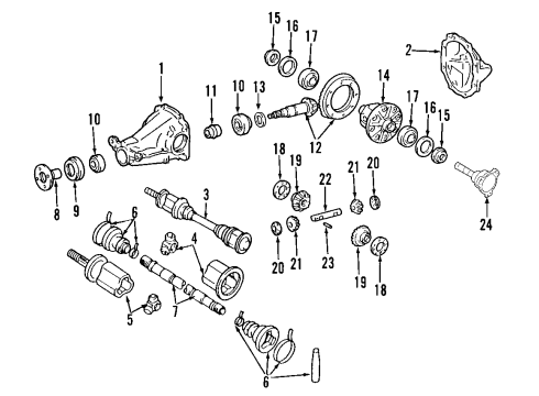 2003 Infiniti FX35 Rear Axle, Axle Shafts & Joints, Differential, Drive Axles, Propeller Shaft Final Drive Assy-Rear Diagram for 38301-0C315