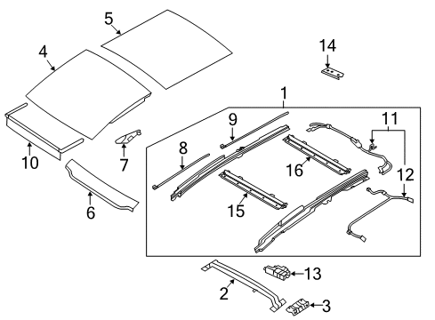 2012 Kia Sportage Sunroof Mechanism Assembly-PANOR Diagram for 816463W000ED