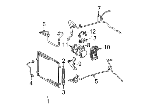 2004 Toyota Sienna Air Conditioner Suction Hose Diagram for 88704-08140