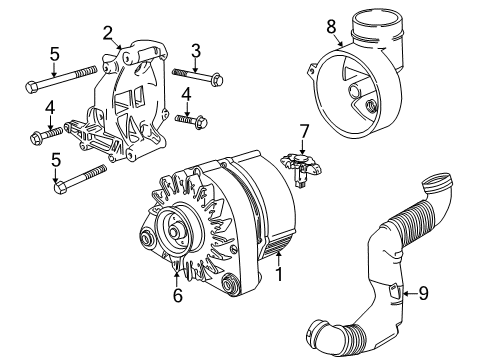1997 BMW Z3 Alternator Supporting Bracket Diagram for 12311247646