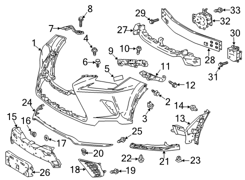 2020 Lexus NX300 Front Bumper Screw, W/WASHER TAPP Diagram for 90159-50388