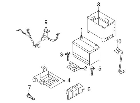 2010 Kia Optima Battery Tray Assembly-Battery Diagram for 371502G200