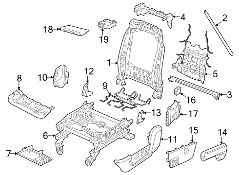 2020 Ram 3500 Driver Seat Components INBOARD Diagram for 1NK87LC5AA