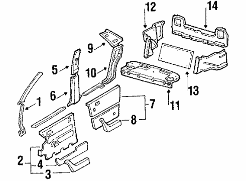 Acura 84111-SD4-A00ZA Lining, Passenger Side Center Pillar (Upper) (Lofty Gray)