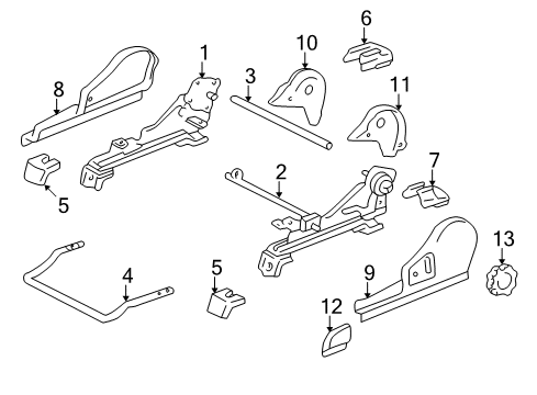 2003 Toyota Sequoia Tracks & Components Release Handle Diagram for 72526-02030-B1