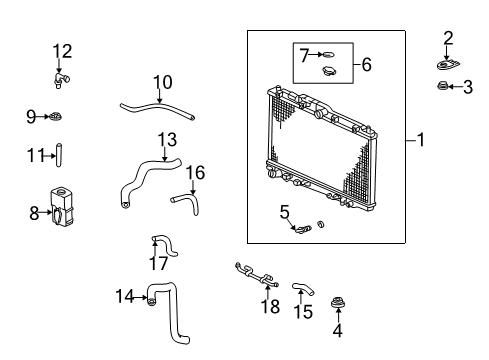 1998 Honda Accord Radiator & Components Hose, Water (Upper) Diagram for 19501-P8C-A00