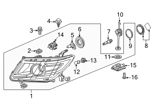 2015 Honda Odyssey Bulbs Bulb (T20 W21W) Diagram for 33303-TZ5-A01