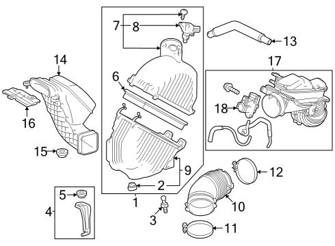2023 Lexus RX500h Air Intake BRACKET, AIR CLEANER Diagram for 17119-25050