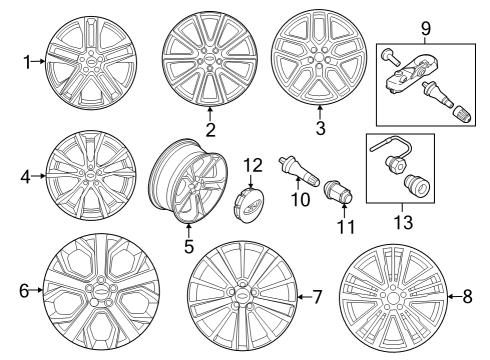 2018 Ford Police Interceptor Utility Wheels Wheel, Alloy Diagram for FB5Z-1007-G