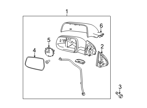 2014 Chevrolet Equinox Outside Mirrors Mirror Glass Diagram for 22906956