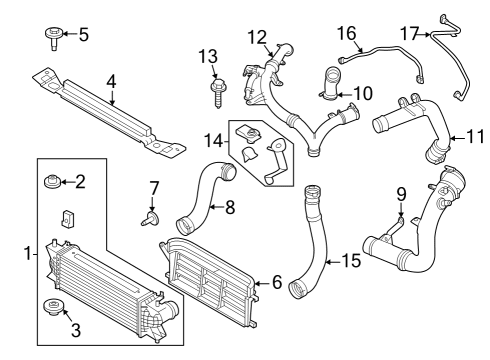 2021 Ford Bronco Intercooler BRACKET - CHARGE AIR COOLER Diagram for MB3Z-6K864-H