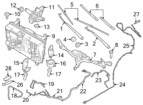 2022 BMW iX Wipers Hex Nut Diagram for 07146971889