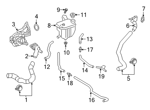 2020 Toyota Corolla Radiator & Components Reservoir Diagram for 164A2-0T030
