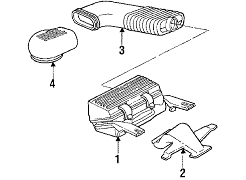 1987 Oldsmobile Firenza Air Inlet Duct-Air Cleaner Outlet Diagram for 14076426