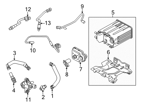2019 Ford F-250 Super Duty Emission Components Tube Diagram for HC3Z-9G297-A