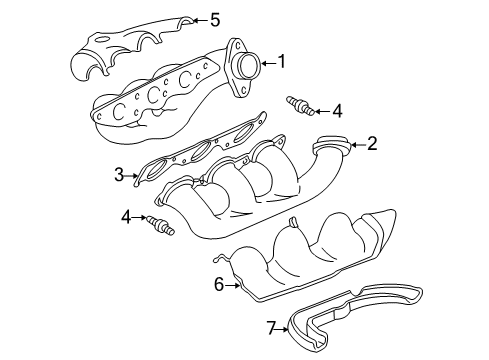 2002 Chevrolet Monte Carlo Exhaust Manifold Manifold Stud Diagram for 24502332