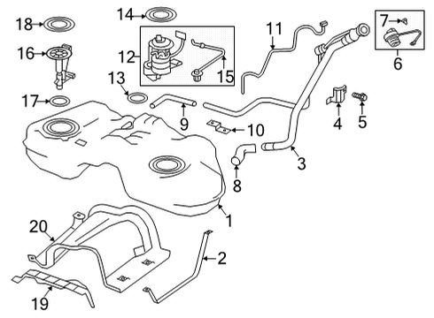 2022 Infiniti QX55 Fuel System Components Protector-Filler Tube Diagram for 17290-5NA0A