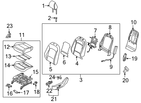 2020 Kia Soul Driver Seat Components Heater-Front Seat Cu Diagram for 88170K0000
