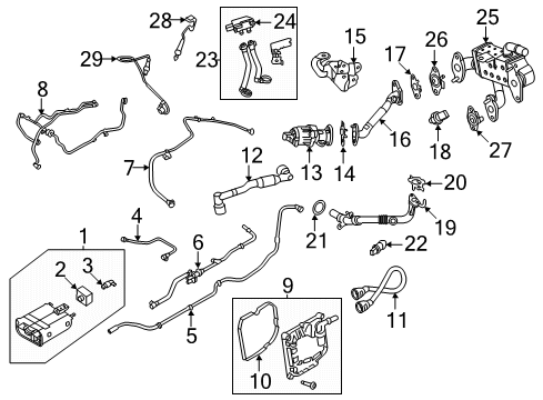 2022 Lincoln Corsair Emission Components CANNISTER - FUEL VAPOUR STORE Diagram for LX6Z-9D653-W