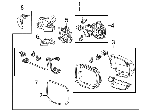  Mirror, Passenger Side Door (Taffeta White) Diagram for 76200-TM8-315ZH